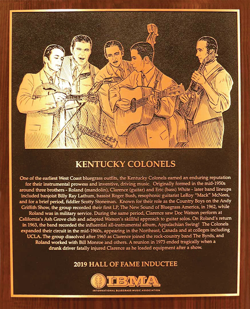 Kentucky Colonels 2019 Bluegrass Hall of Fame Inductee
